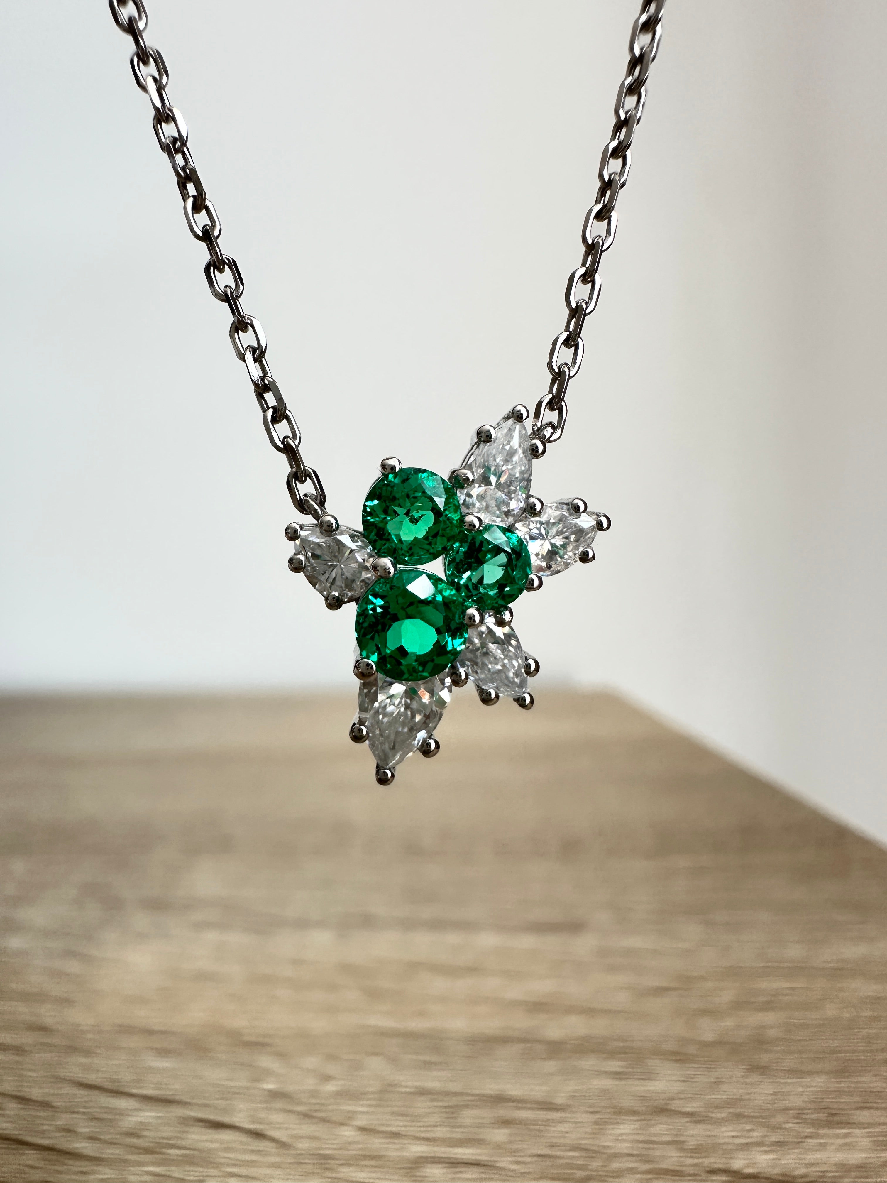 Emerald Mistletoe Necklace