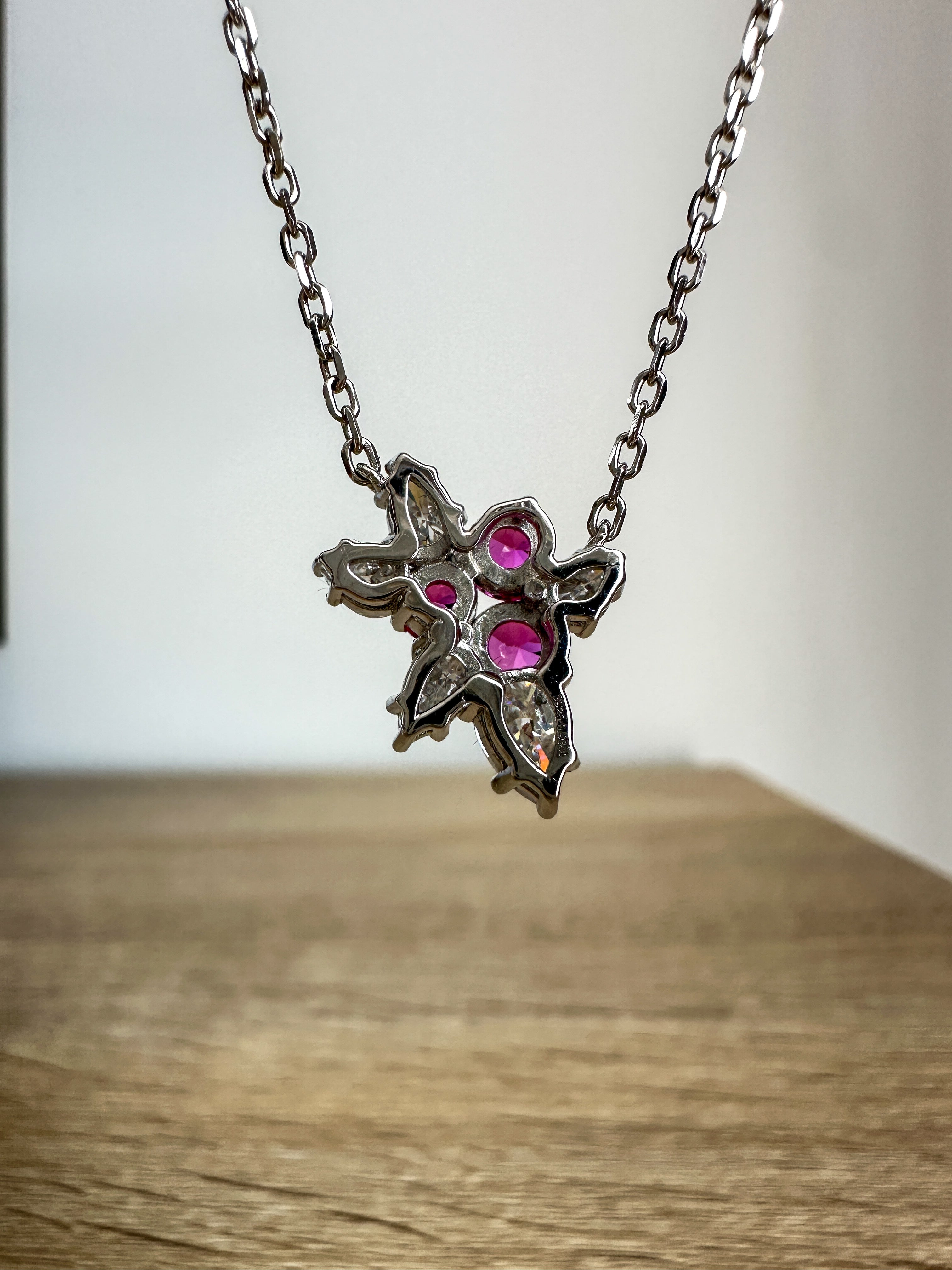 Pink Sapphire Mistletoe Necklace
