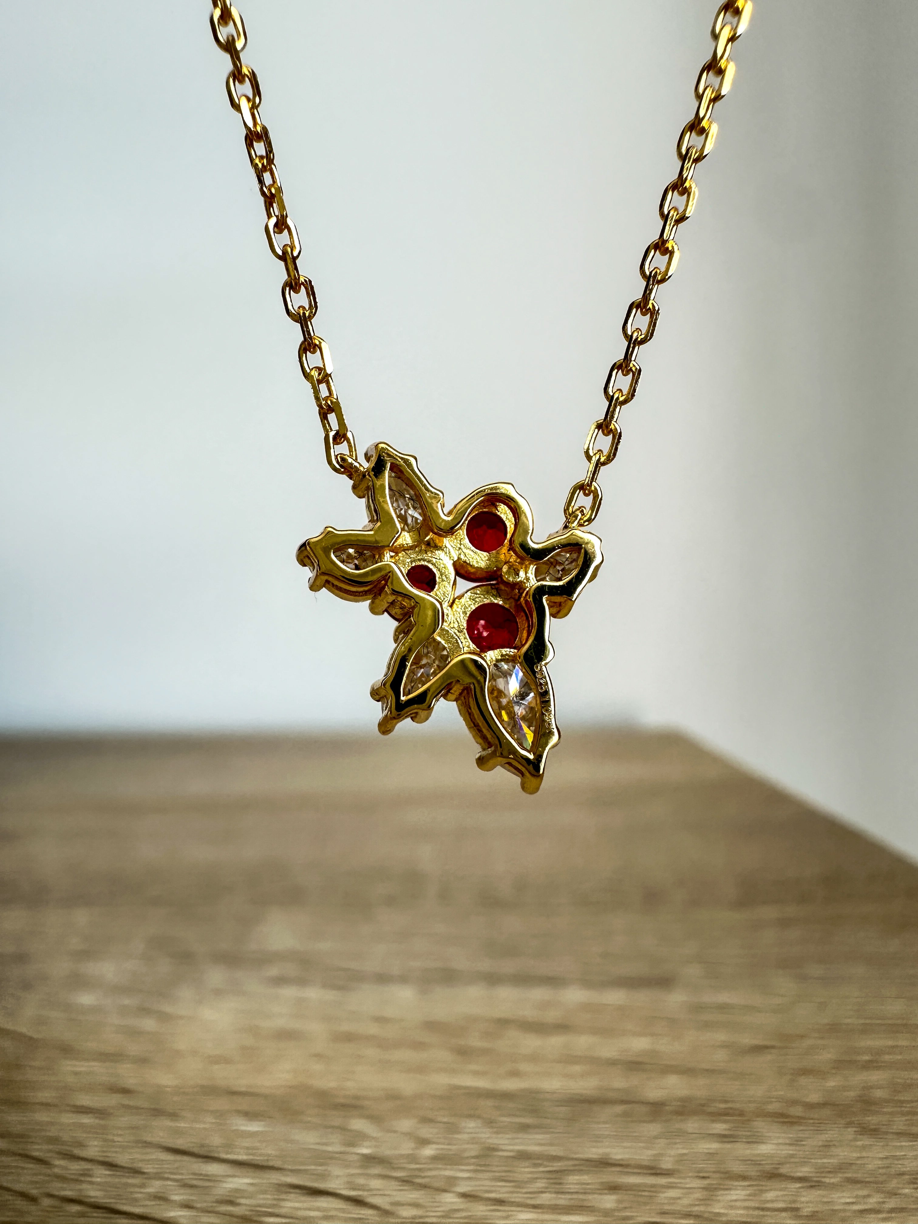 Ruby Mistletoe Necklace