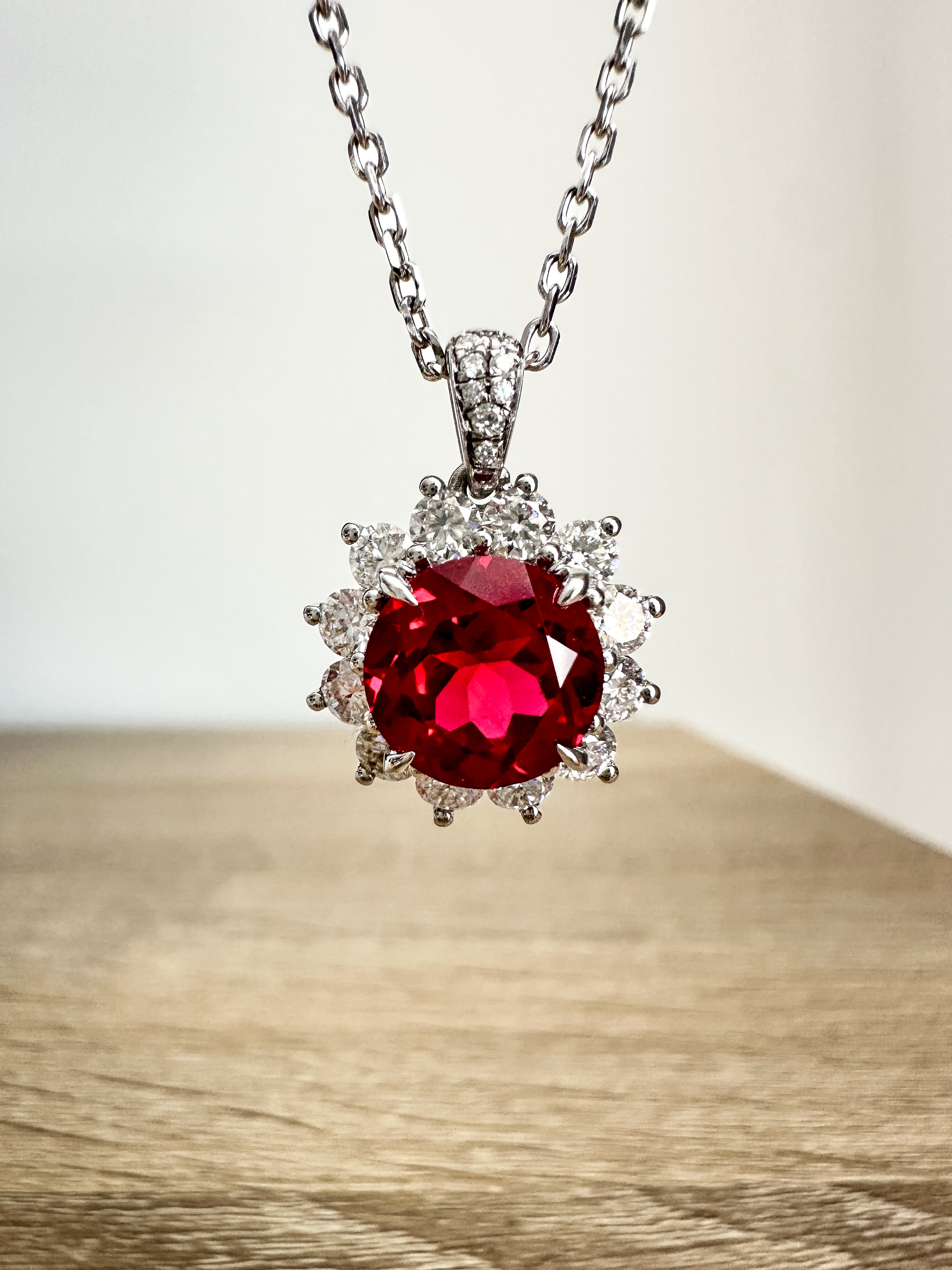 Ruby Sunflower Necklace