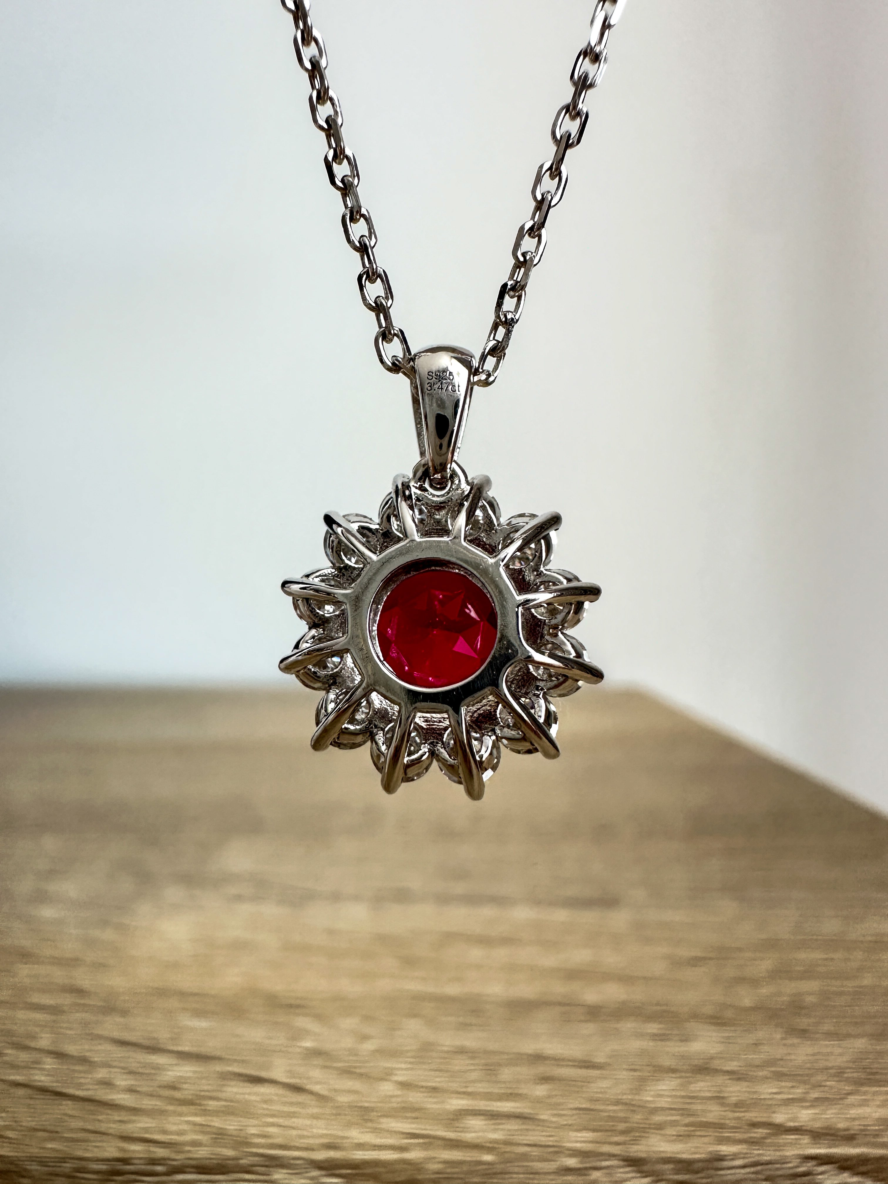 Ruby Sunflower Necklace