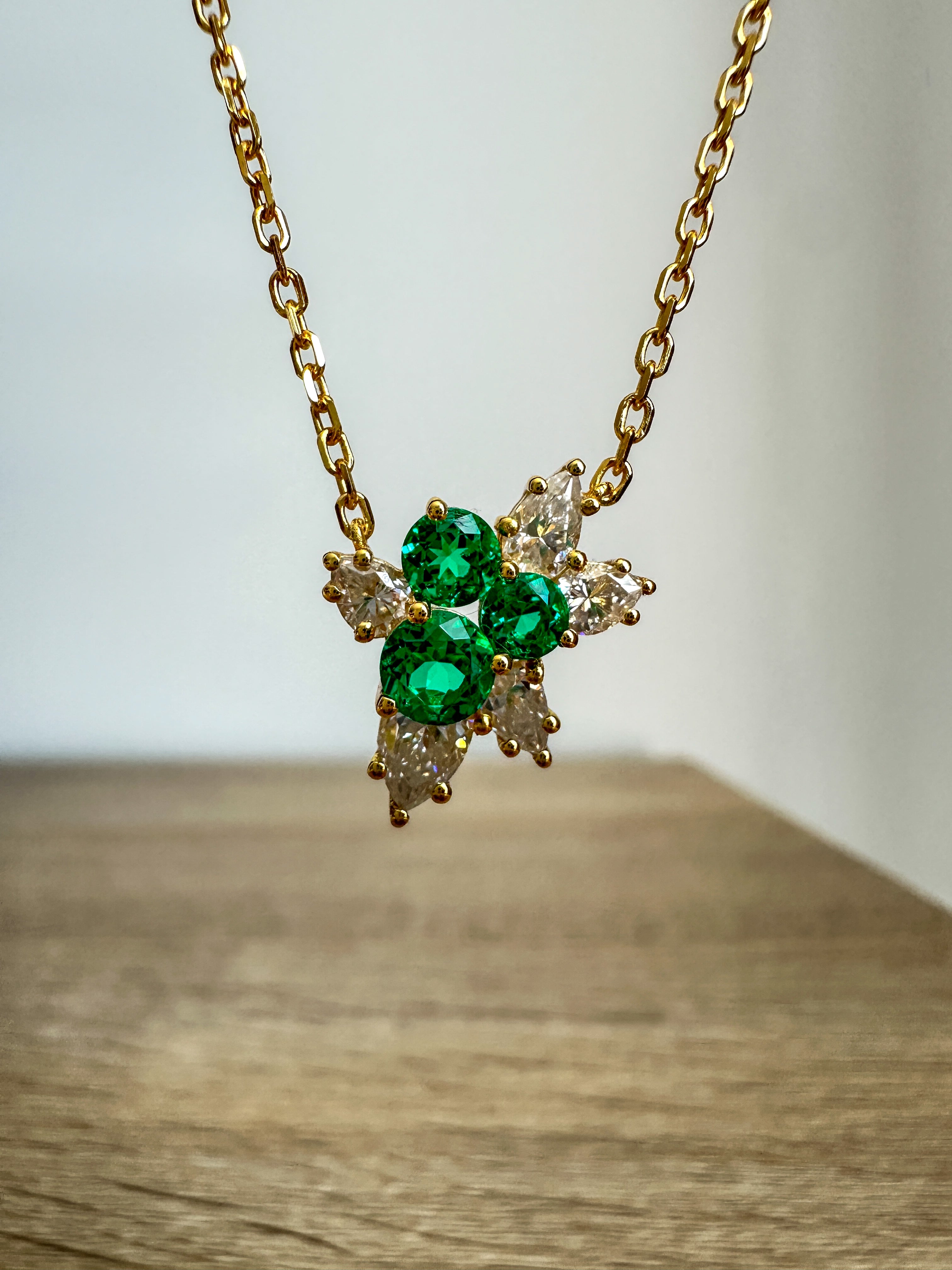 Emerald Mistletoe Necklace