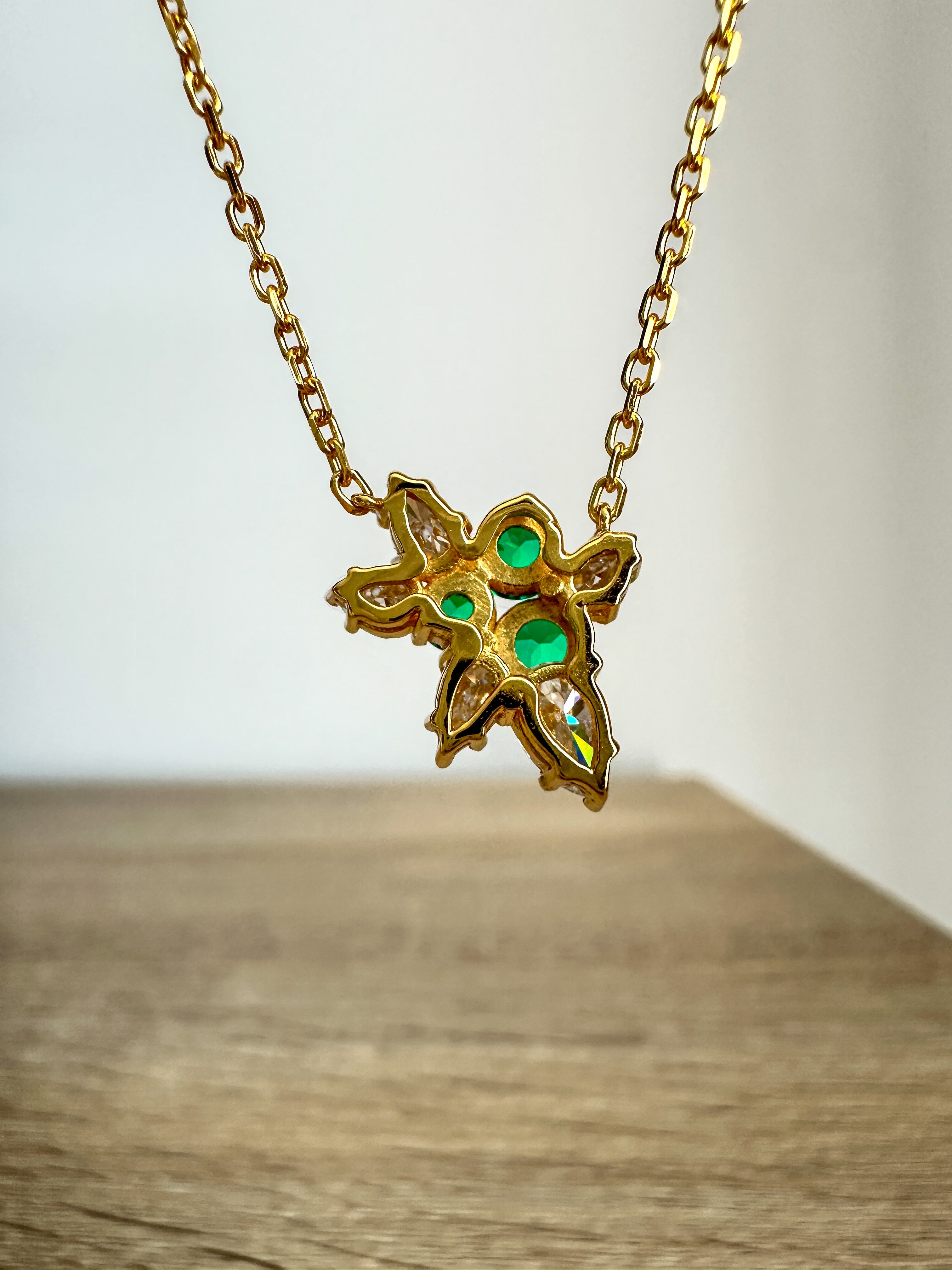 Emerald Mistletoe Necklace