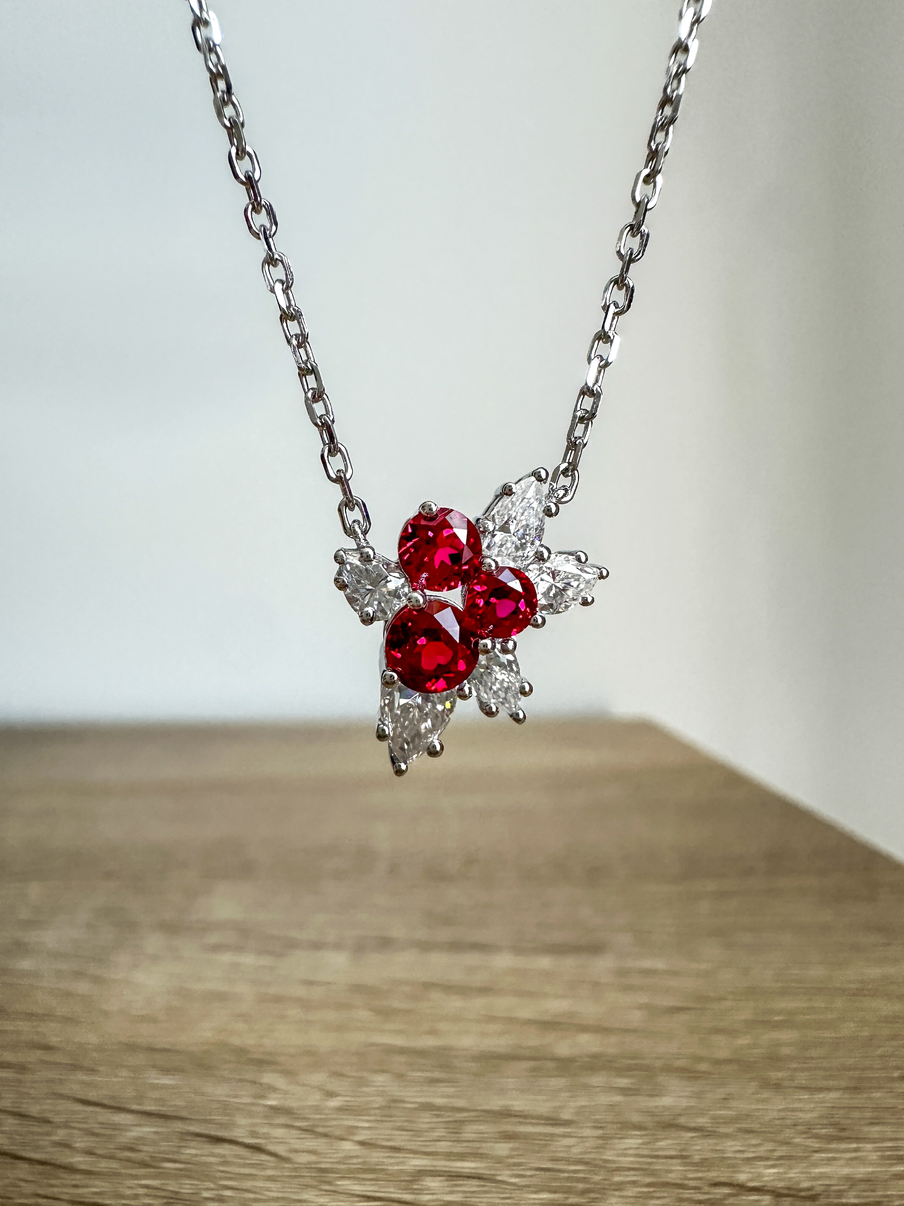 Ruby Mistletoe Necklace