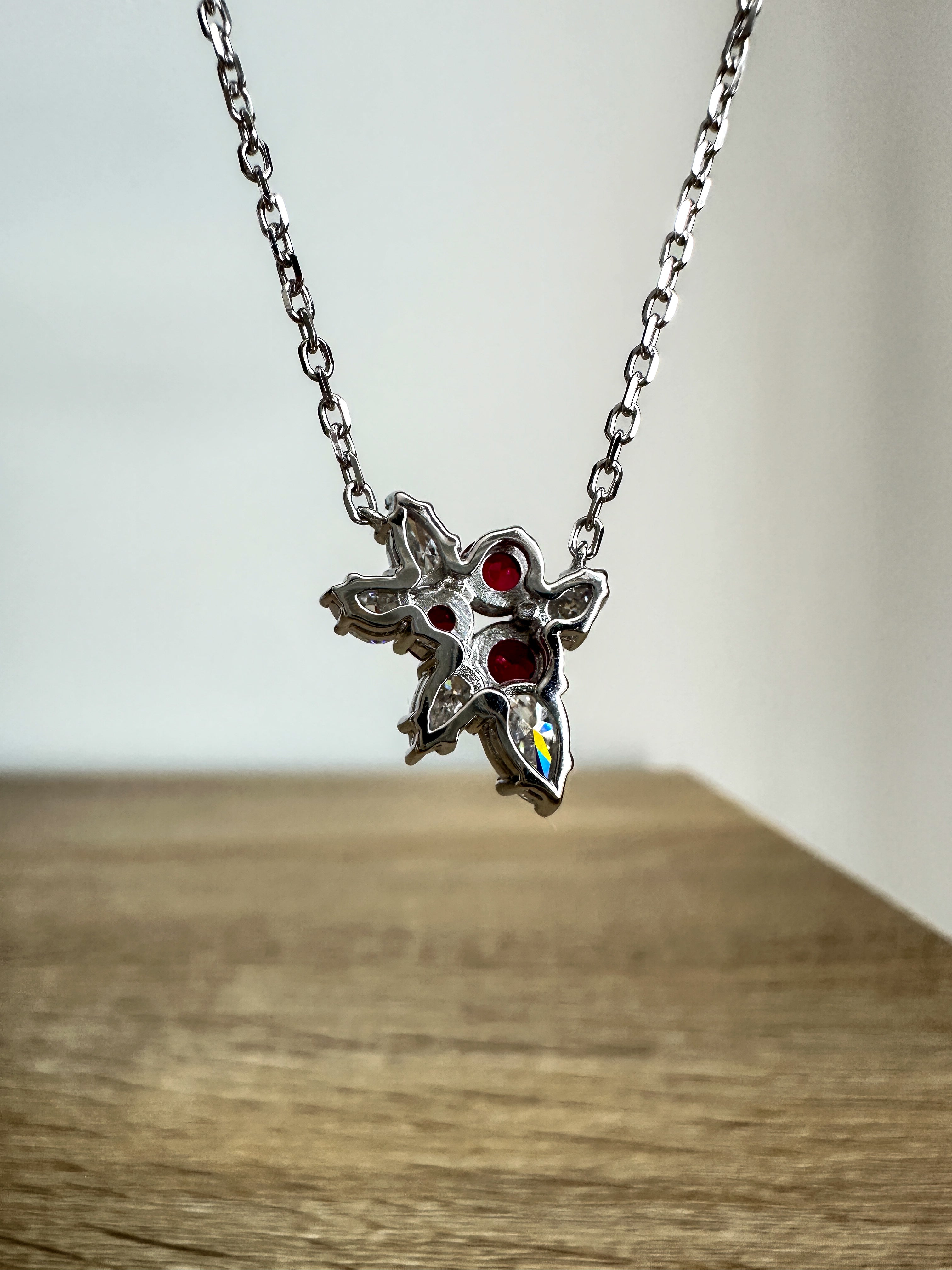 Ruby Mistletoe Necklace
