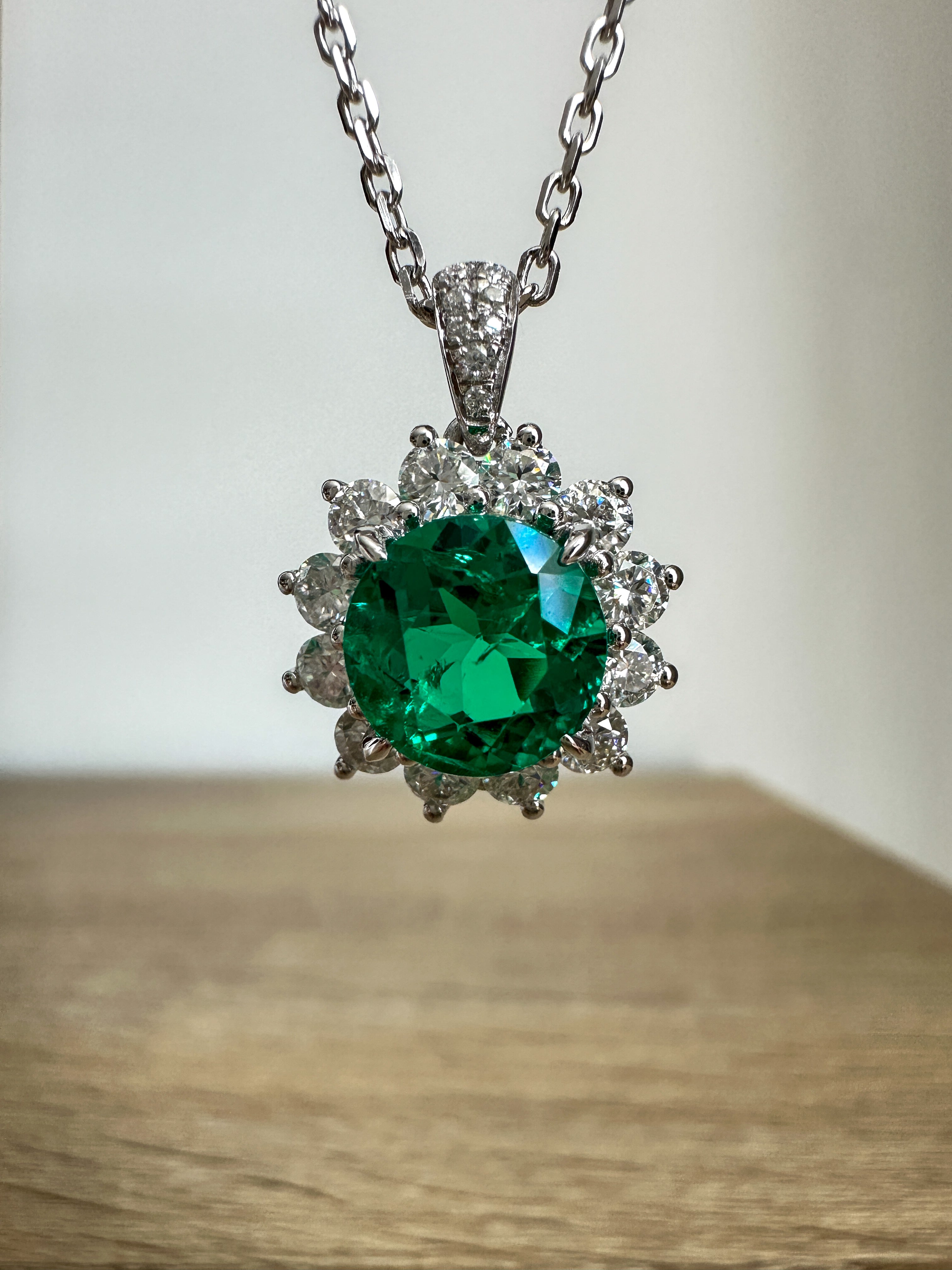 Emerald Sunflower Necklace