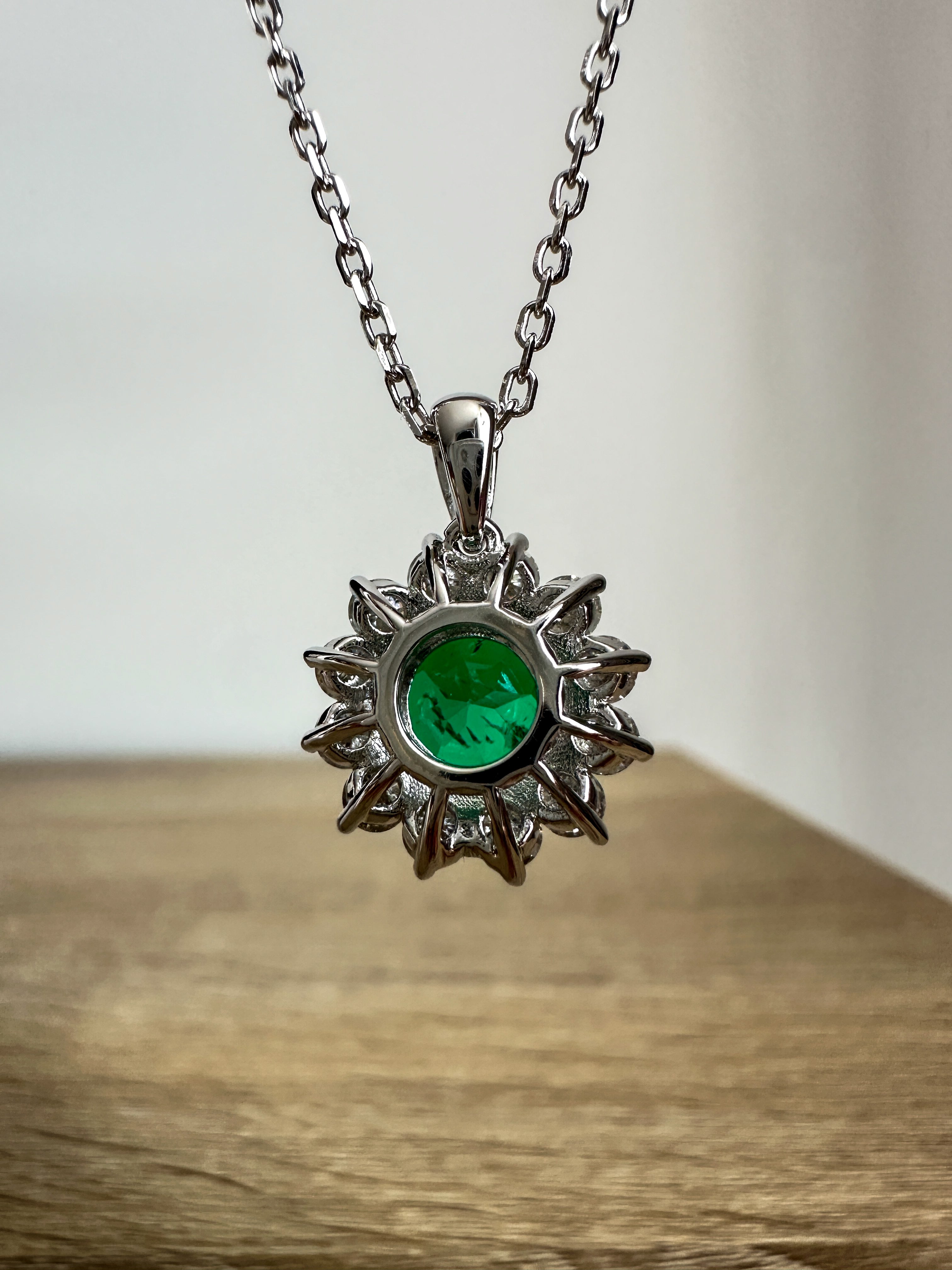 Emerald Sunflower Necklace