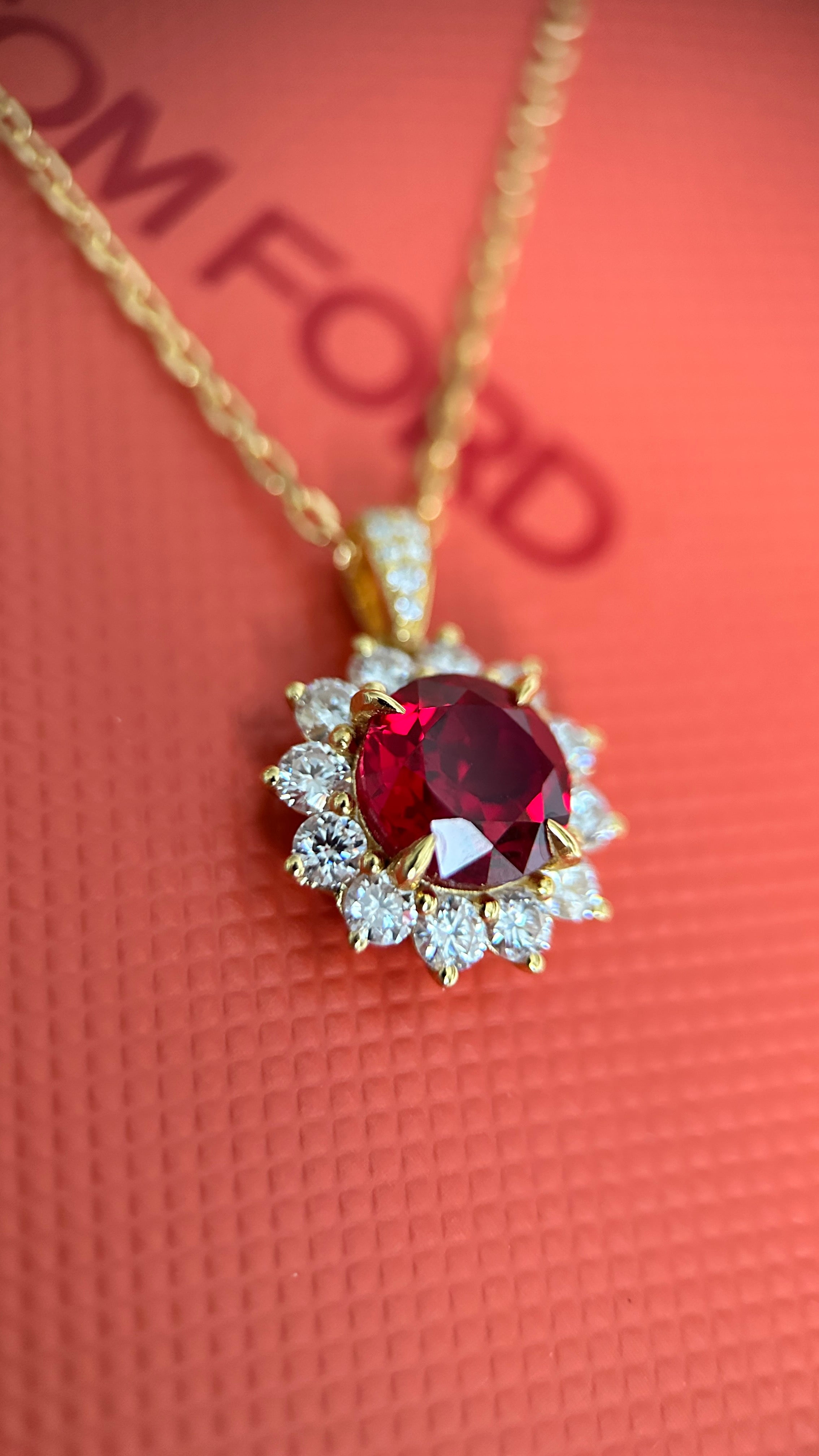 Ruby Sunflower Necklace
