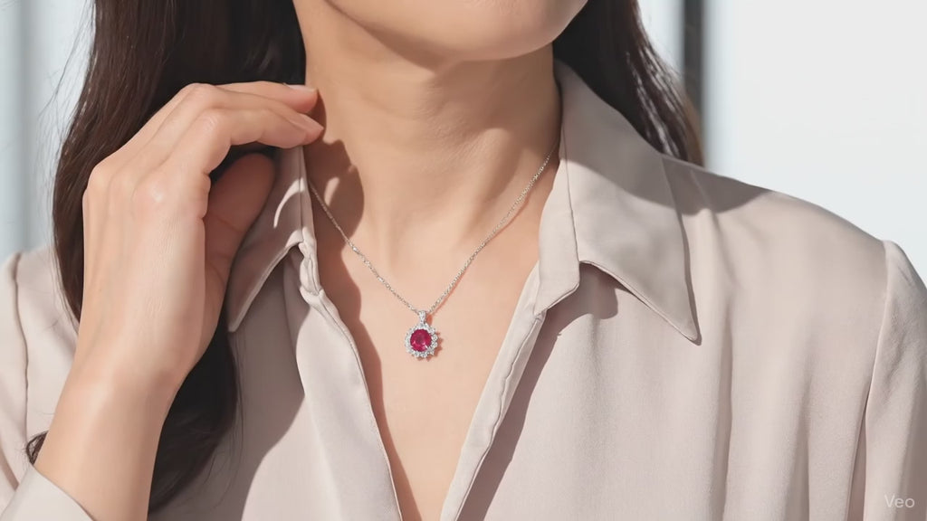 Ruby Sunflower Necklace